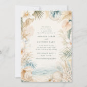 Faire invitation de mariage sur la plage côtière (Devant)