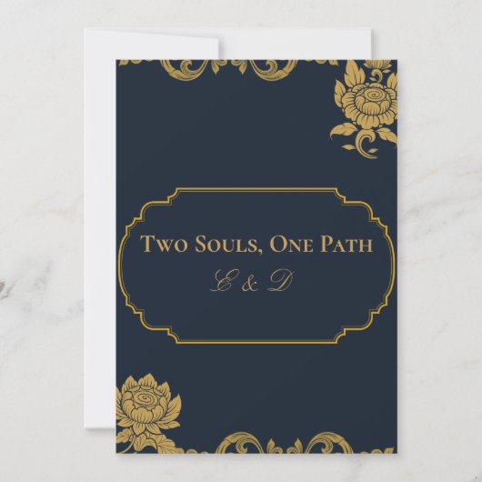 Faire invitation de mariage sur le thème du lotus (Devant)