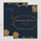 Faire invitation de mariage sur le thème du lotus (Devant / Derrière)