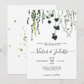 Faire invitation de mariage suspendu en eucalyptus (Devant / Derrière)