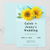 Faire invitation de mariage tournesol (Devant / Derrière)