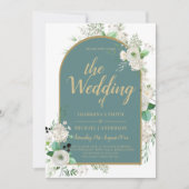 Faire invitation de mariage tout-en-un Roses blanc (Devant)