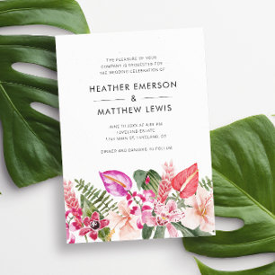 Faire invitation de mariage tropical