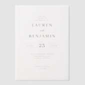 Faire invitation de mariage typographique bordeaux (Recto)