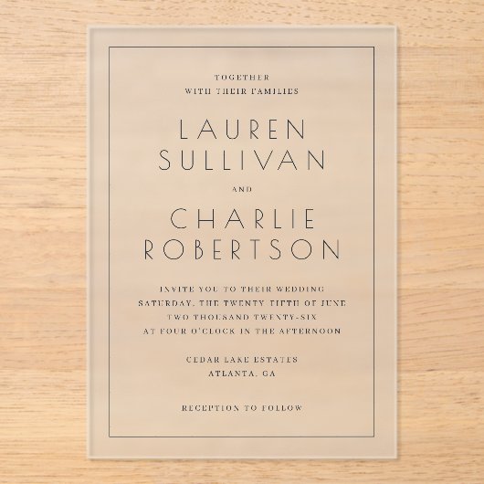 Faire invitation de mariage typographique noir (Recto)