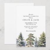 Faire invitation de mariage verdure d'hiver (Devant / Derrière)