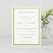 Faire invitation de mariage vert citron avec bordu (Debout devant)