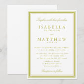 Faire invitation de mariage vert citron avec bordu (Devant / Derrière)
