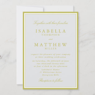 Faire invitation de mariage vert Citrus encadré