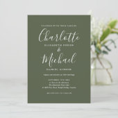 Faire invitation de mariage vert olive Signature (Debout devant)