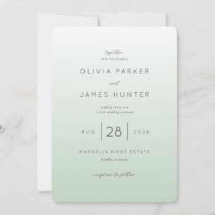 Faire invitation de mariage vert pastel