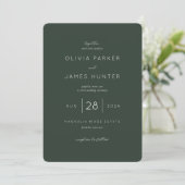 Faire invitation de mariage verte élégante (Debout devant)