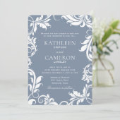 Faire invitation de mariage | Vignes (Bleu poussié (Debout devant)