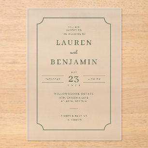 Faire invitation de mariage vintage grise élégante