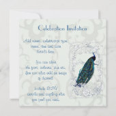 Faire invitation de mariage vintage Paon (Dos)