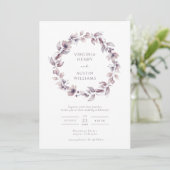 Faire invitation de mariage violet élégant (Debout devant)