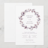 Faire invitation de mariage violet élégant (Devant / Derrière)