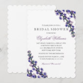 Faire invitation de mariage violet lavande (Devant / Derrière)