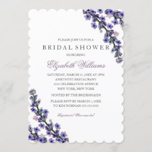Faire invitation de mariage violet lavande