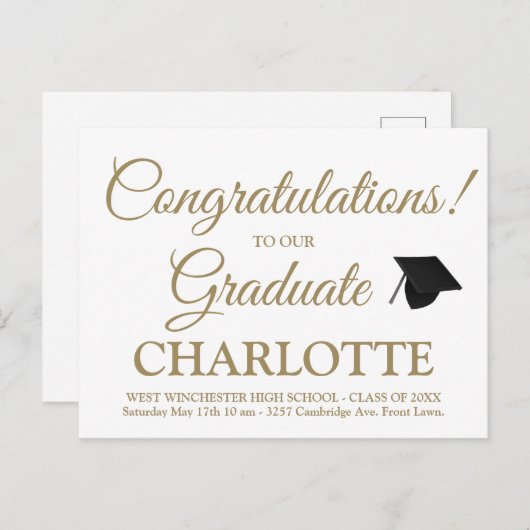 Faire invitation de remise de diplôme à chapeau de (Devant / Derrière)