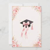 Faire invitation de remise de diplôme rose or flor (Dos)