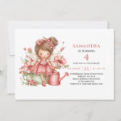 Faire invitation florale rose pour les 5 ans de la (Devant)