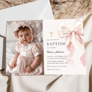 Faire invitation photo de baptême fille avec un ru