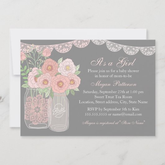 Faire invitation pour Baby Shower dans un pot Maso (Devant)