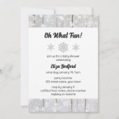 Faire invitation pour Baby Shower flocon de neige (Devant)
