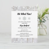 Faire invitation pour Baby Shower flocon de neige (Debout devant)