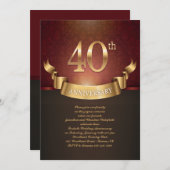 Faire invitation pour les 40 ans de mariage (Devant / Derrière)