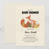 Faire invitation pour une baby shower Renardeau mi (Devant / Derrière)
