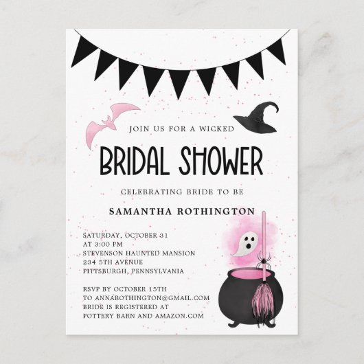 Faire invitation pour une fête de mariage : Hallow (Devant)