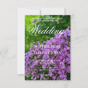 Faire invitations de mariage aux fleurs de lilas v