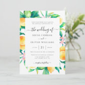 Faire invitations de mariage Citrus élégants (Debout devant)