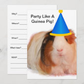 Faire la fête comme un cobaye - Cartes d'invitatio (Devant / Derrière)
