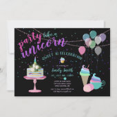 Faire la fête comme une LICORNE Invitation amusant (Devant)