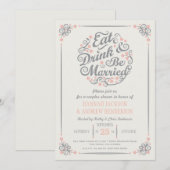 Faire la fête et être mariés Invitation pour la do (Devant / Derrière)