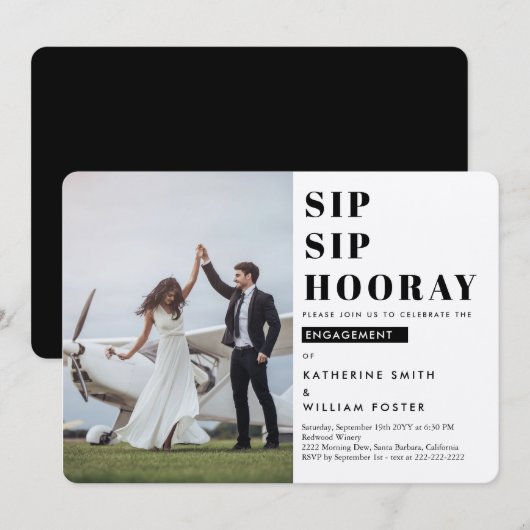 Faire la fête Photo Faire-part de fiançailles (Devant / Derrière)