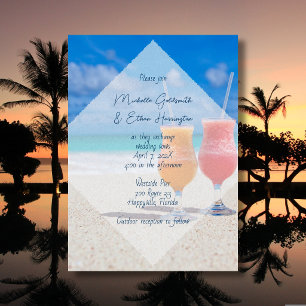 Faire la fête sur la plage - Invitation de mariage