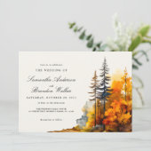 Faire l'amour aquarelle automne Forêt Invitation (Debout devant)