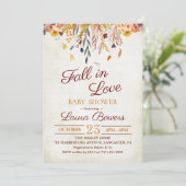 Faire l'amour Invitation de Baby Shower Rustique (Debout devant)