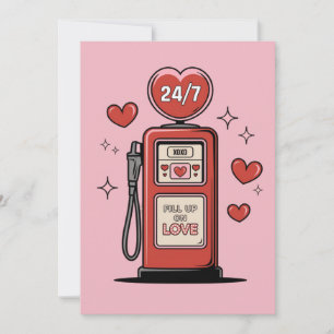 Faire le plein d'amour carte de Saint-Valentin drô