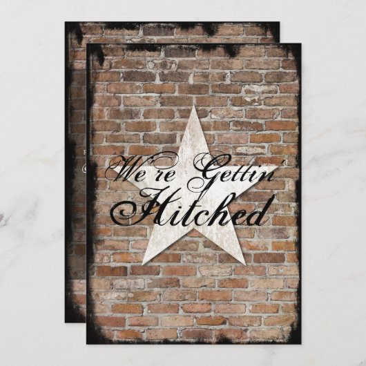 Faire Mariage Campagnard Invitations de Mariage en (Devant / Derrière)