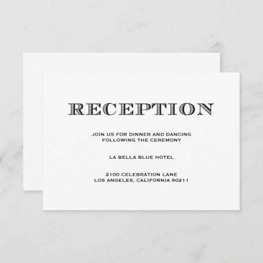 Faire Mariage | Carte de Réception Jointe (Devant / Derrière)