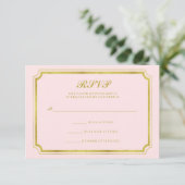 Faire Mariage RSVP Rose Pâle et Or Faux (Debout devant)