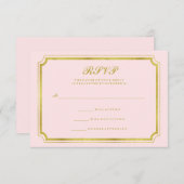 Faire Mariage RSVP Rose Pâle et Or Faux (Devant / Derrière)