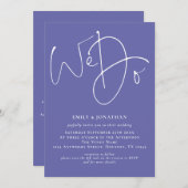 Faire Nous Écriture Bleue QR Invitation de Mariage (Devant / Derrière)