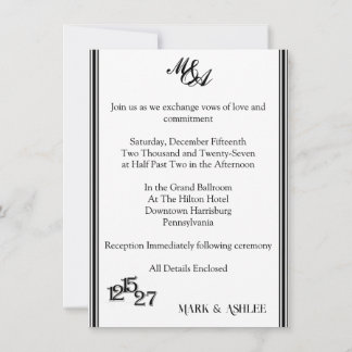 Faire Nous, Faire-Part de Mariage Noir et Blanc