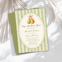 Faire Paire Poire Verte Invitation de Fiançailles